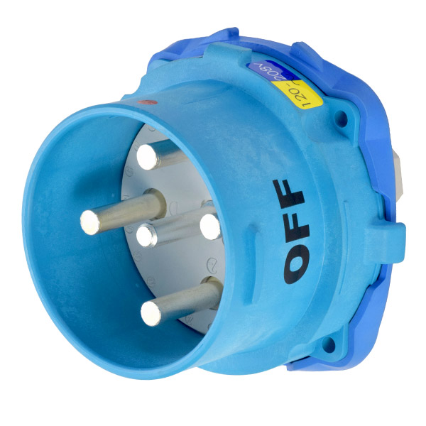 33-98167 - DS100 INLET POLY BLUE SIZE 5 TYPE 4X 3P+N+G 100A 120/208 VAC 60 Hz NO AUX